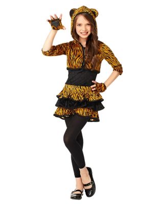 Tigress Kids Costume - Medium Size (8/10), Includes Dress, Sleevelets, Headband & Leg Warmers - View #4