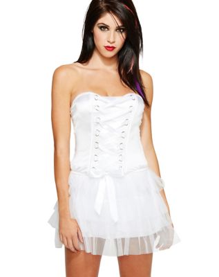 Hook Eye Corset Top - White  White corset top, Corset top, Pretty outfits