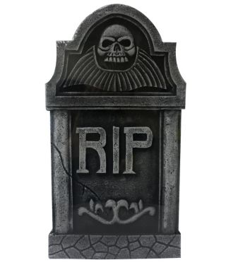 16 Inch RIP Skull Tombstone