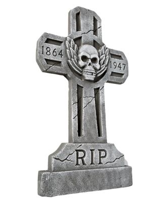3 Ft Spooky Cross Tombstone - Decorations - Spirithalloween.com