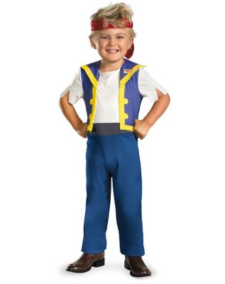 Jake Cosplay Costume Neverland Pirates Child Size Blue Pirate 