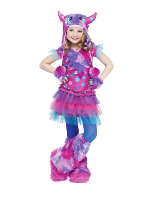 Kids Purple and Pink Dizzy Lizzie Monster Costume - Spirithalloween.com