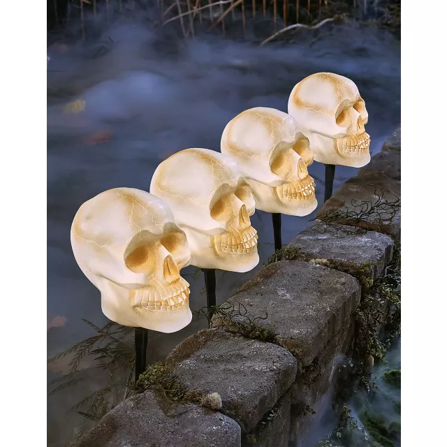 7.5 Inch LED Strobing Skull Head Lawnstakes at Spirit Halloween