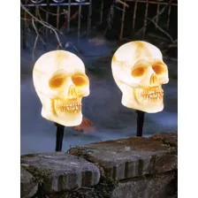 7.5 Inch LED Strobing Skull Head Lawnstakes at Spirit Halloween