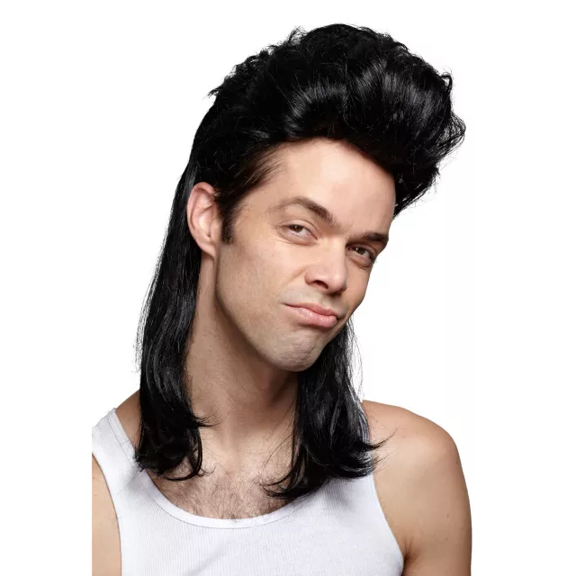 Black Mullet Wig Spirithalloween