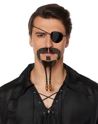  Mustaches Self Adhesive Fu Manchu Fake Mustache, Novelty,  Realistic False Facial Hair, Costume Accessory for Adults, Brown and Gray  Color : Clothing, Shoes & Jewelry