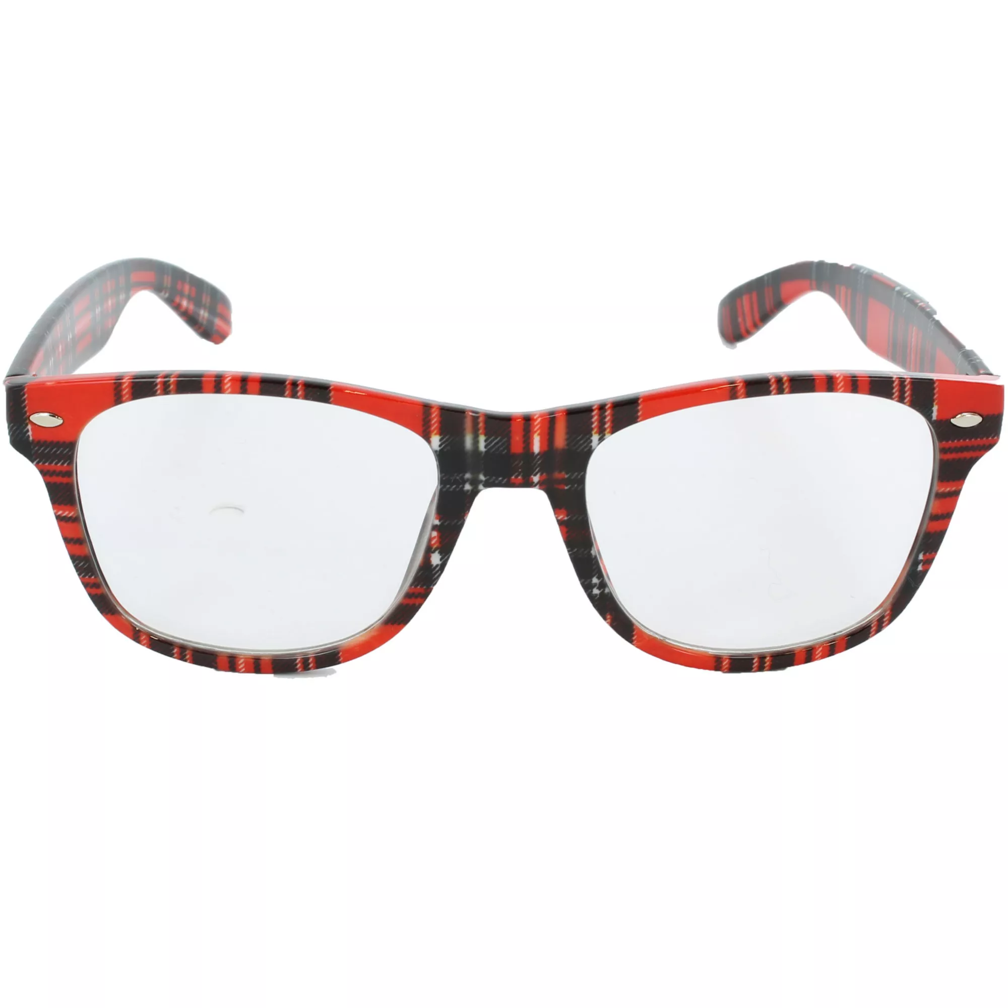 Red Plaid School Nerd Glasses at Spencer's
