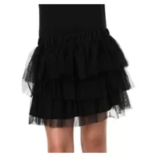 Ruffle Skirt - Black at Spencer's