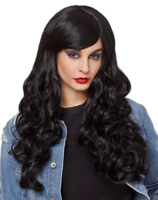 Long Black Curly Wig Spirithalloween