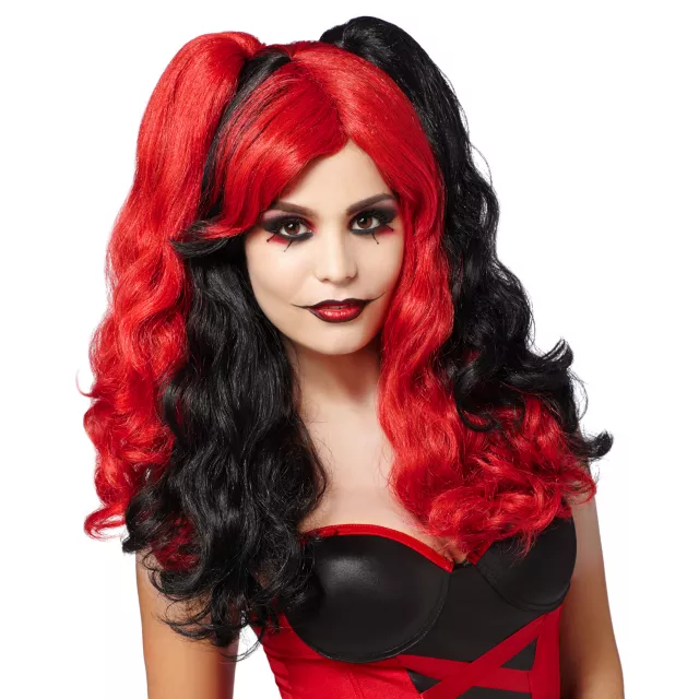 Red and Black Jester Wig