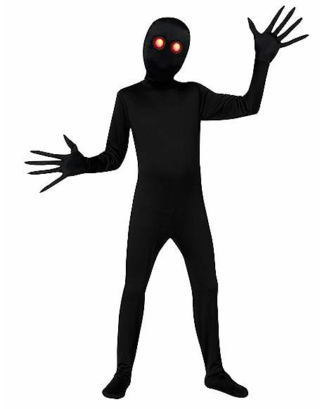 Lycra Spandex Zentai Face Faux Glowing Eyes Creepy Halloween Costume Party OS US 