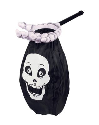 Boy Skull Personalized Glow In The Dark Halloween Tote Treat Bag Black