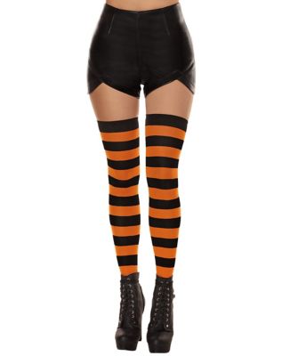 Black and Orange Stripe Thigh High 