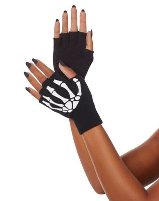 Halloween Spider Web Arm Warmer Long Fingerless Gloves Sheer