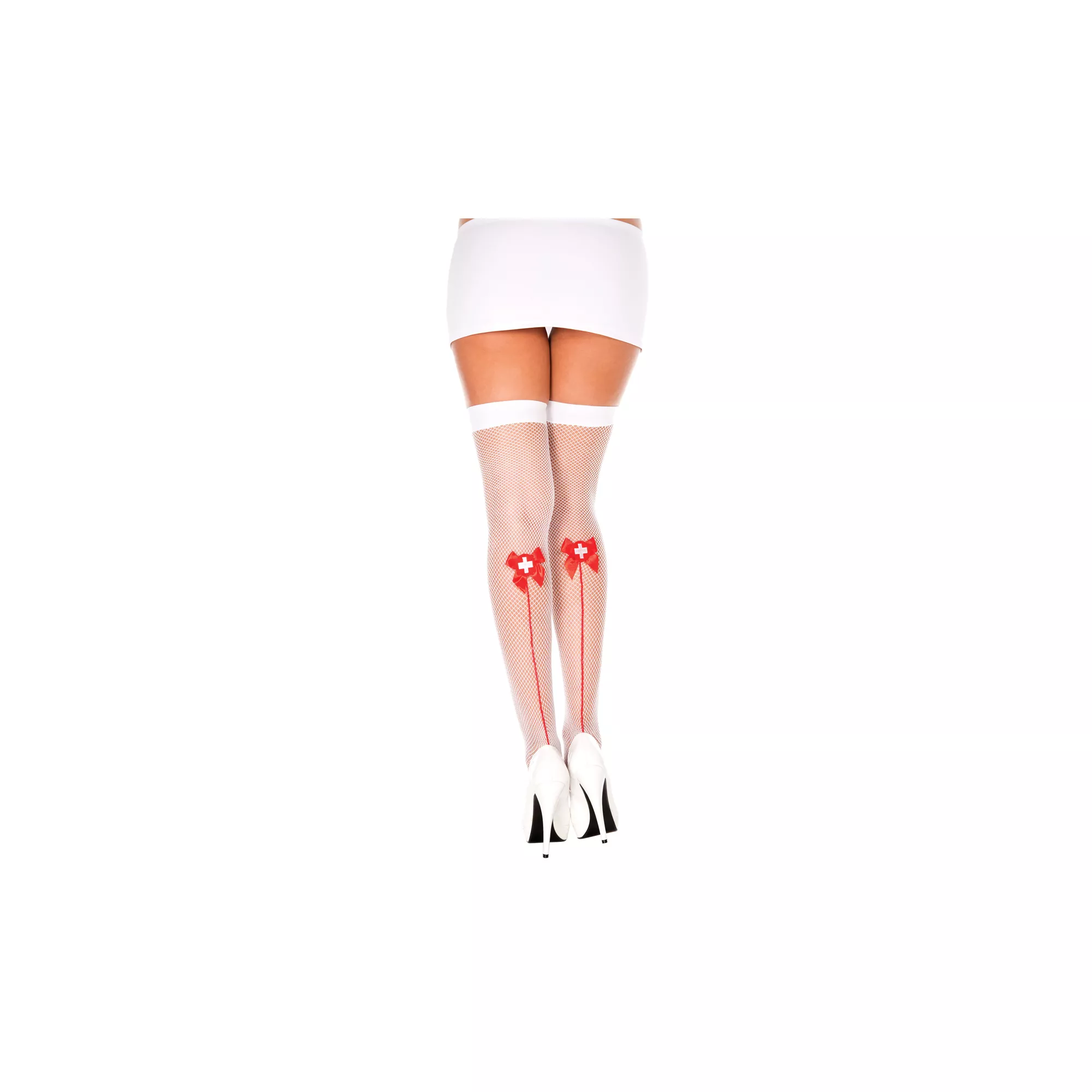 Nurse Fishnet Thigh High Stockings at Spencer's