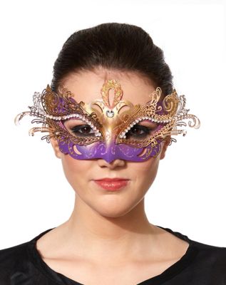 Purple and Gold Metal Masquerade - Spirithalloween.com