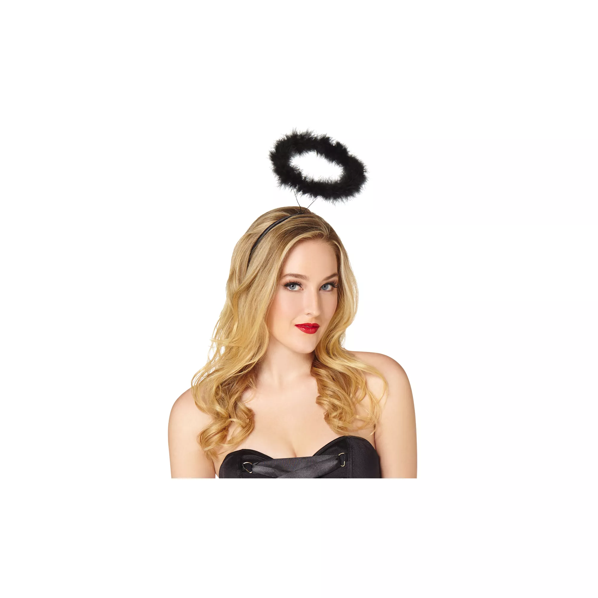 Faux Marabou Black Halo at Spencer's