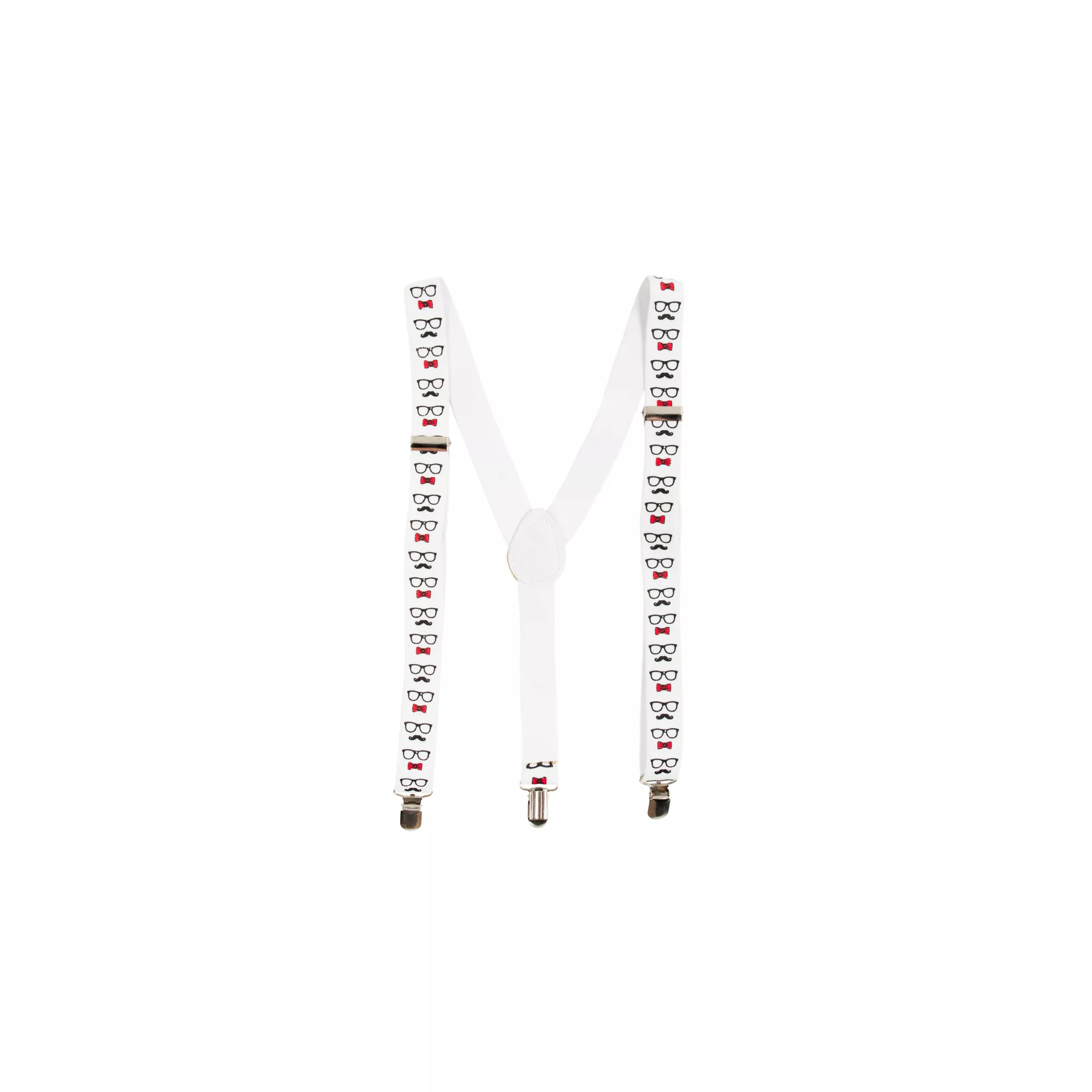 White School Nerd Print Suspenders at Spencer's