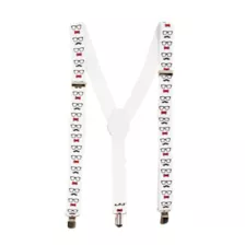 White School Nerd Print Suspenders at Spencer's