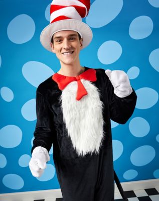 Adult Cat in the Hat One Piece Costume Dr. Seuss