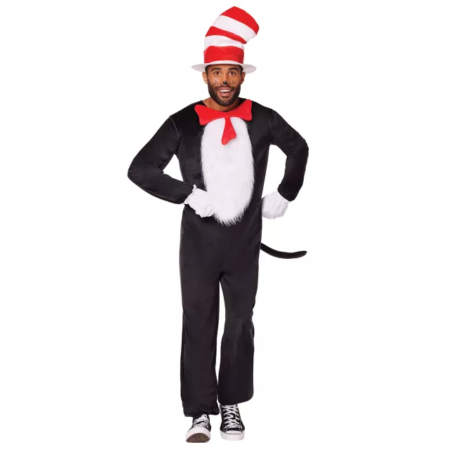 Adult Cat in the Hat One Piece Costume - Dr. Seuss at Spirit Halloween