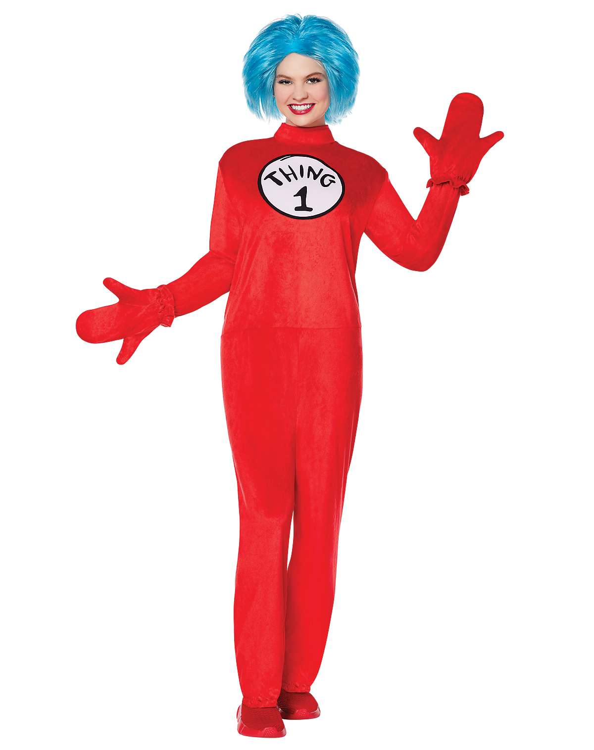 Adult Thing 1 One Piece Costume - Dr. Seuss