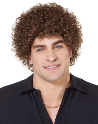 Short brown shop curly wig costume