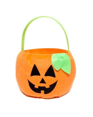 Plush Pumpkin Treat Bucket - Spirithalloween.com