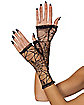 Black Fingerless Spider Web Gloves