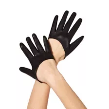 Black Pleather Half Gloves at Spirit Halloween