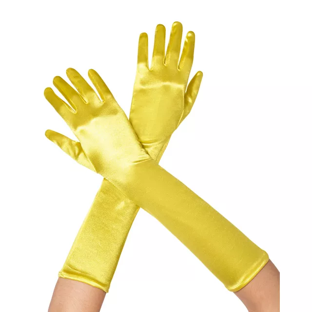 Yellow Satin Long Gloves at Spirit Halloween