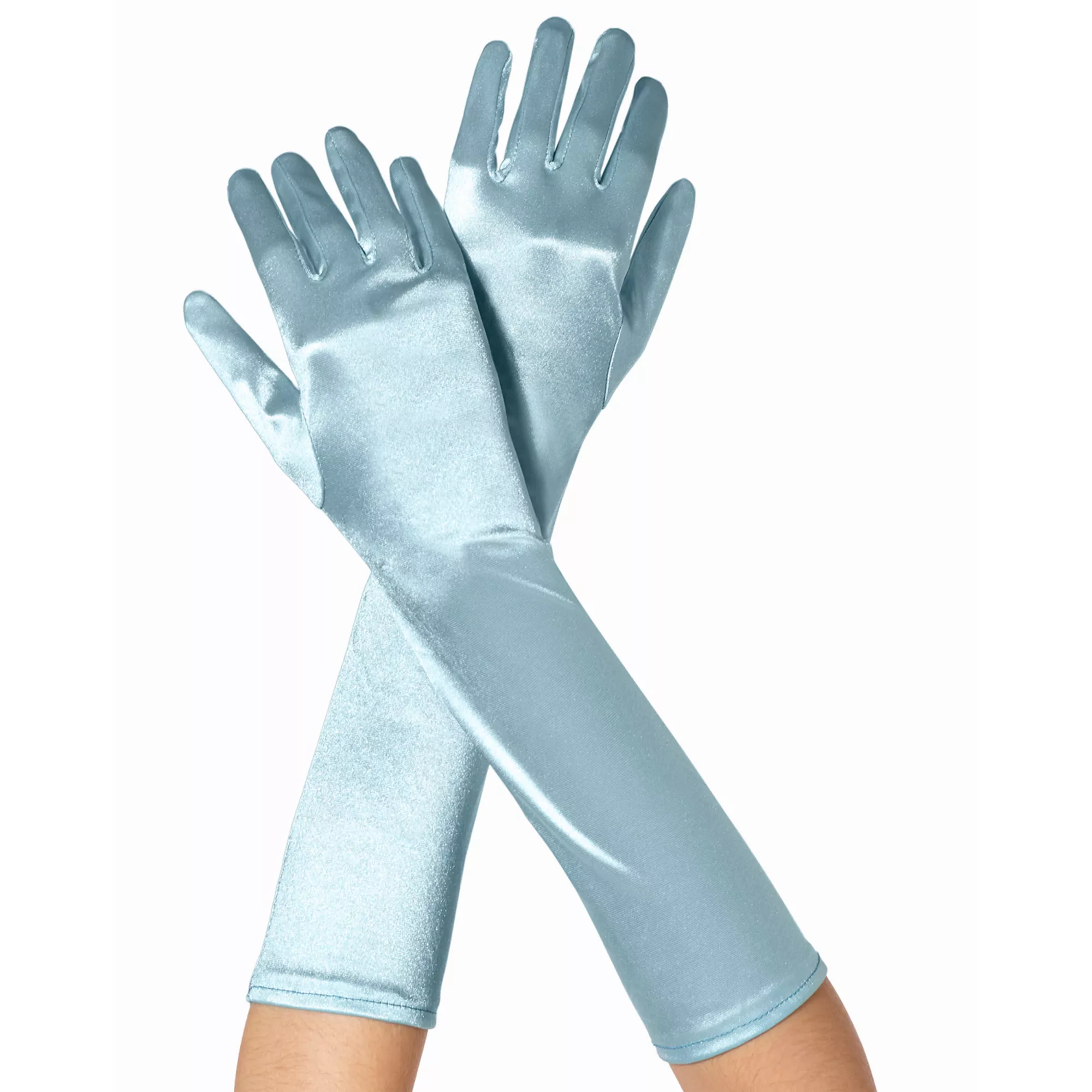 Blue Satin Long Gloves at Spirit Halloween