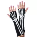 Long Skeleton Fingerless Gloves at Spirit Halloween
