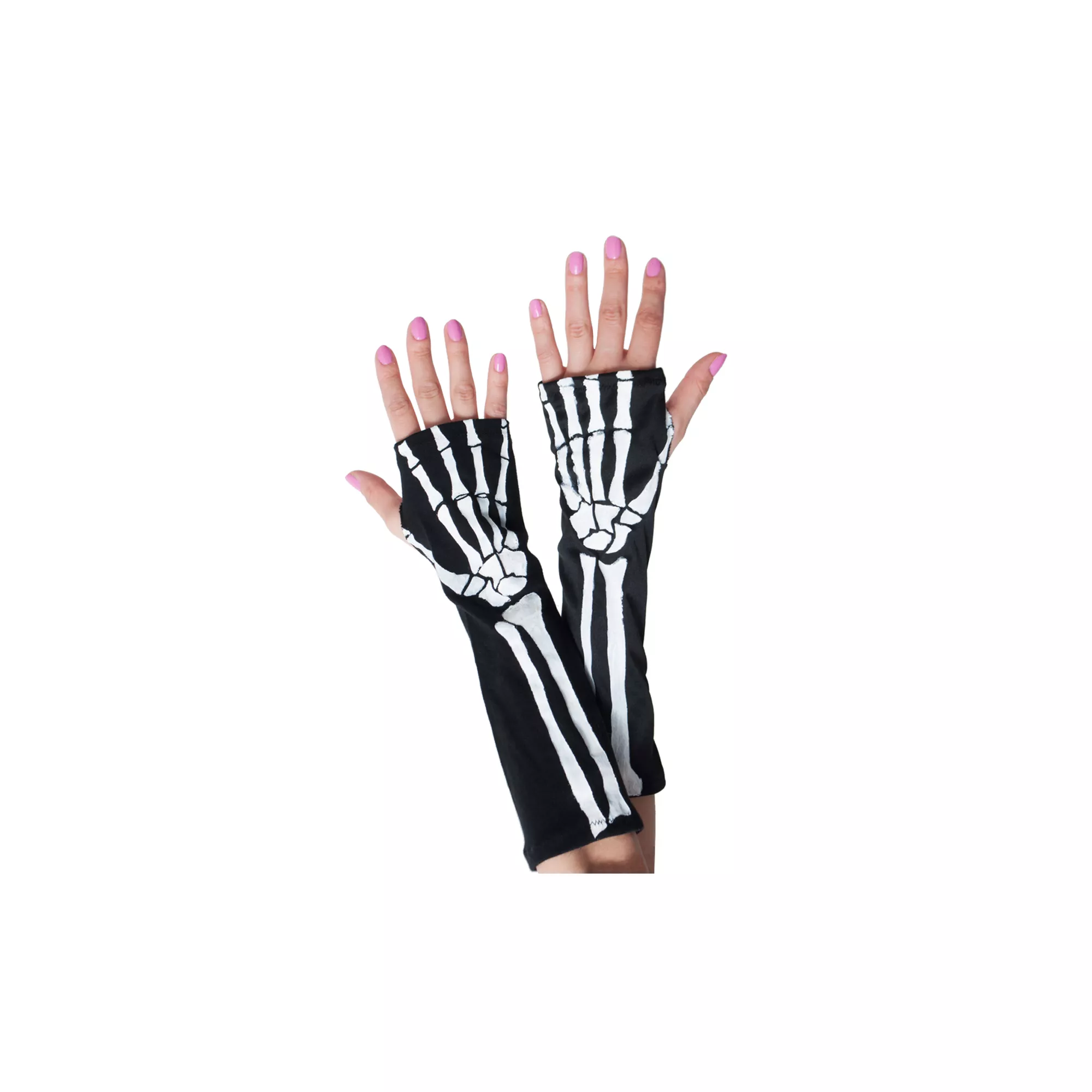 Long Skeleton Fingerless Gloves at Spirit Halloween