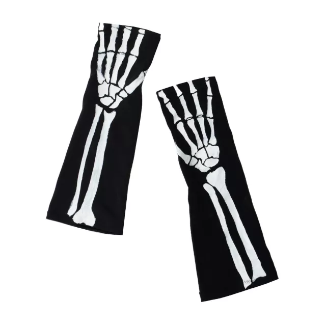 Long Skeleton Fingerless Gloves at Spirit Halloween