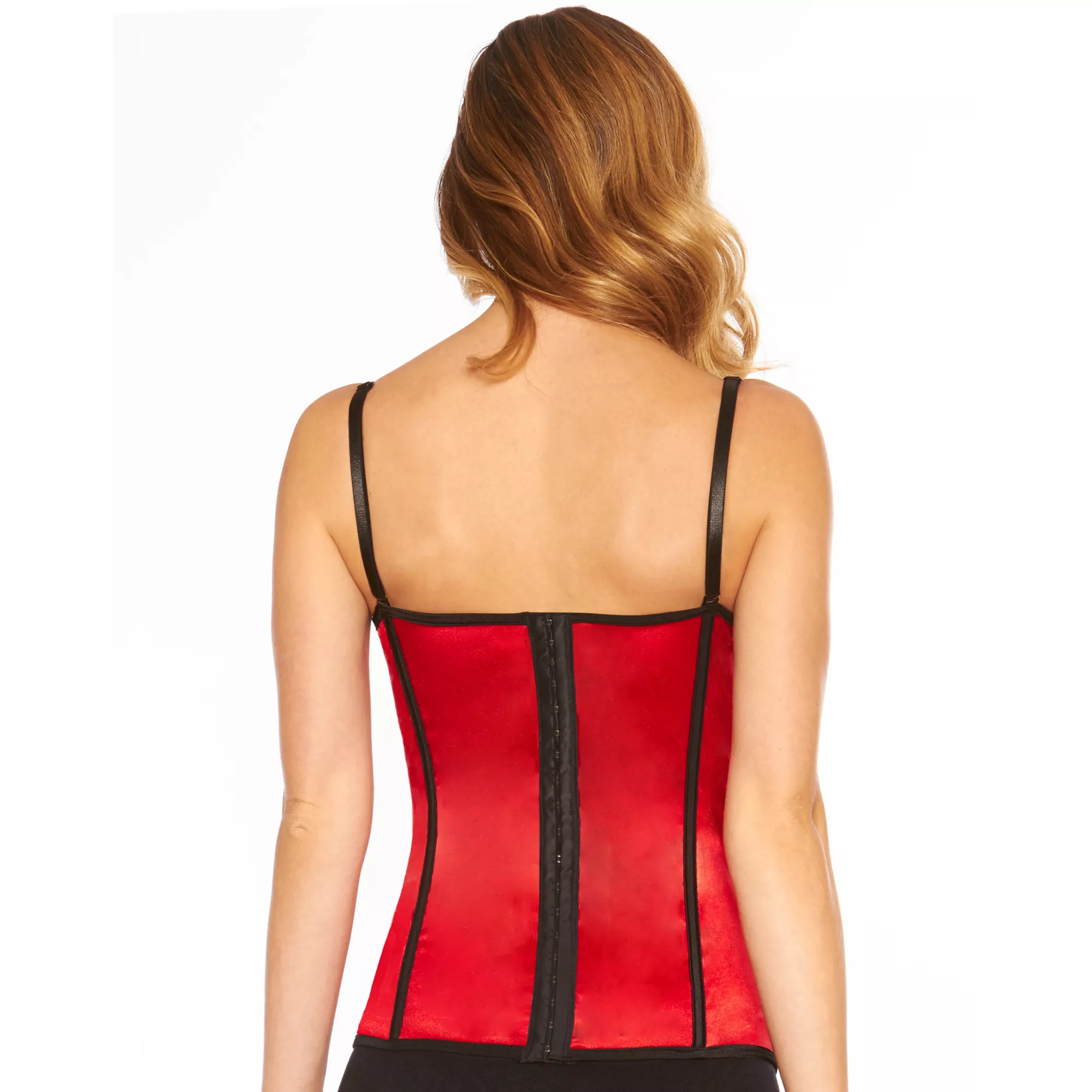 Red and Black Pleather Corset at Spirit Halloween