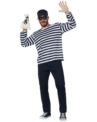Cat Burglar Half Face Mask Bank Robber Adult Funny Halloween Costume  Accessory