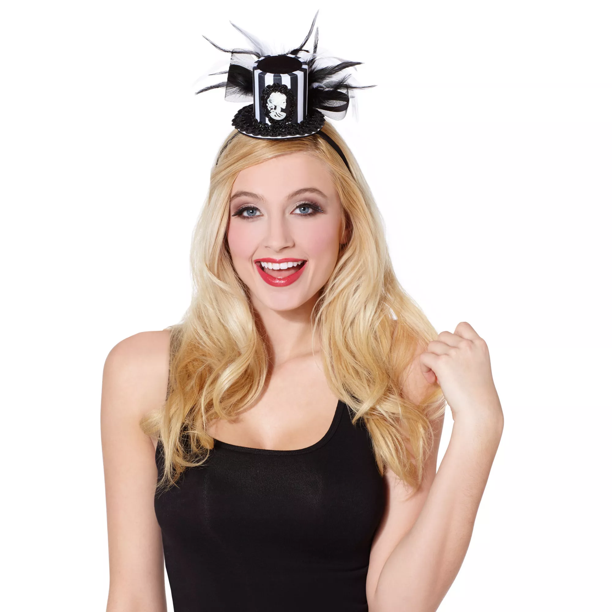 Striped Mini Top Hat Fascinator at Spencer's