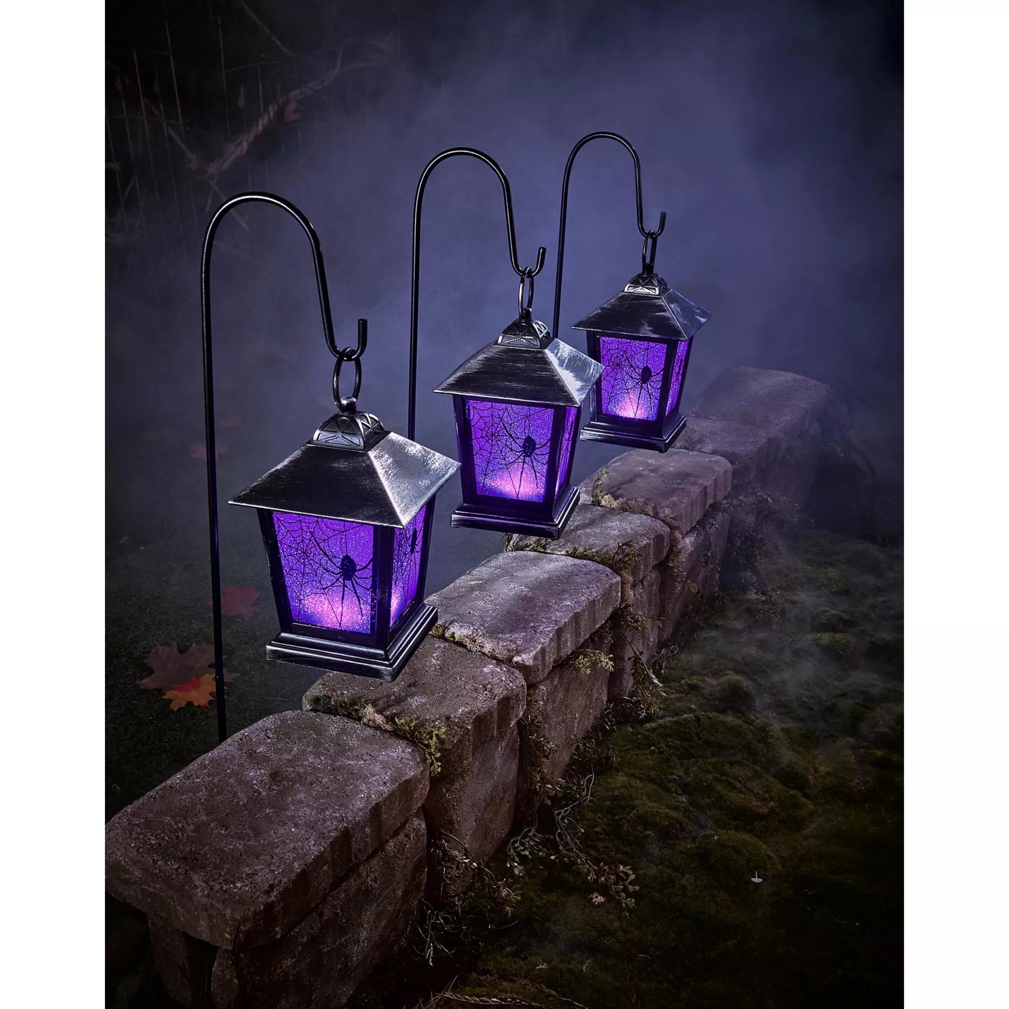 Purple LED Creepy Spider Lantern Pathway Markers - 3 Pack at Spirit Halloween