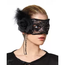 Black Flower and Rhinestones Mask at Spirit Halloween