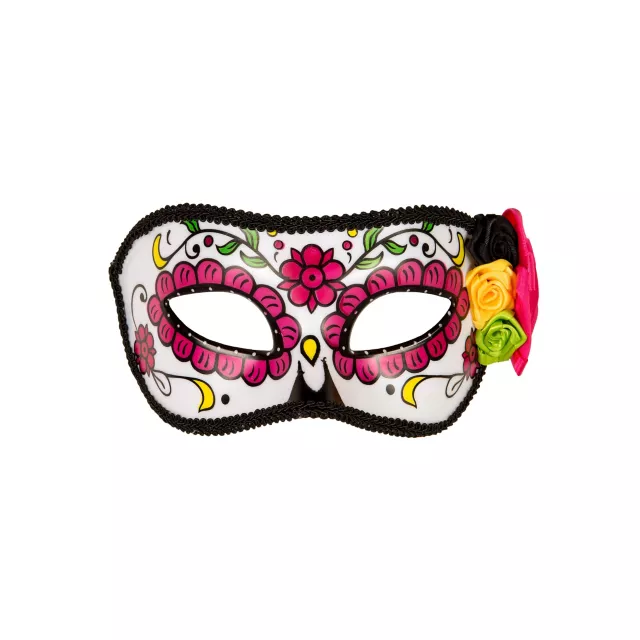 Day of the Dead Multi Color Flowers Eye Mask at Spirit Halloween