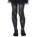 Metallic Silver Spider Web Tights at Spencer's