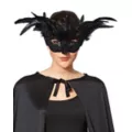 Black Feather Owl Mask at Spirit Halloween