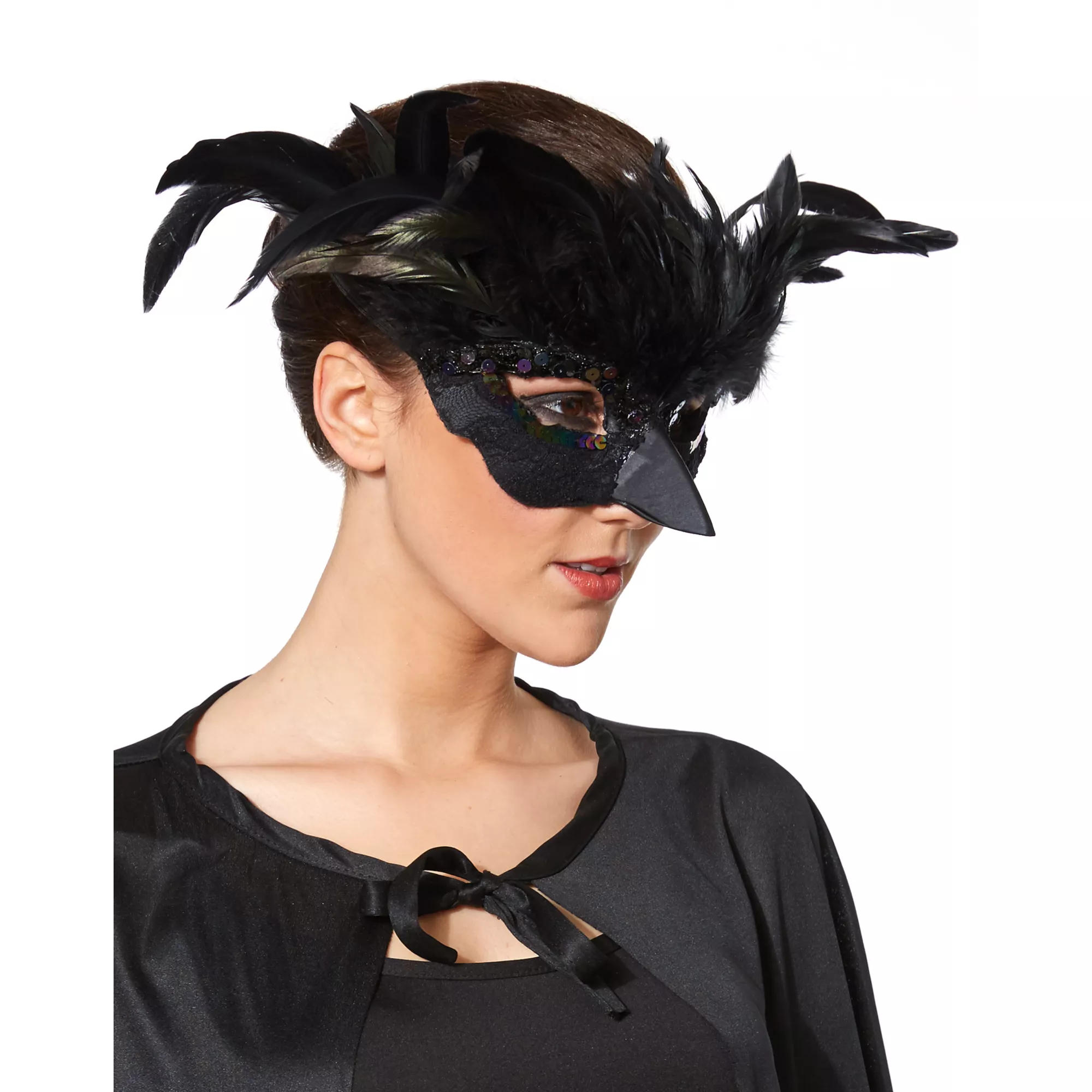 Black Feather Owl Mask at Spirit Halloween