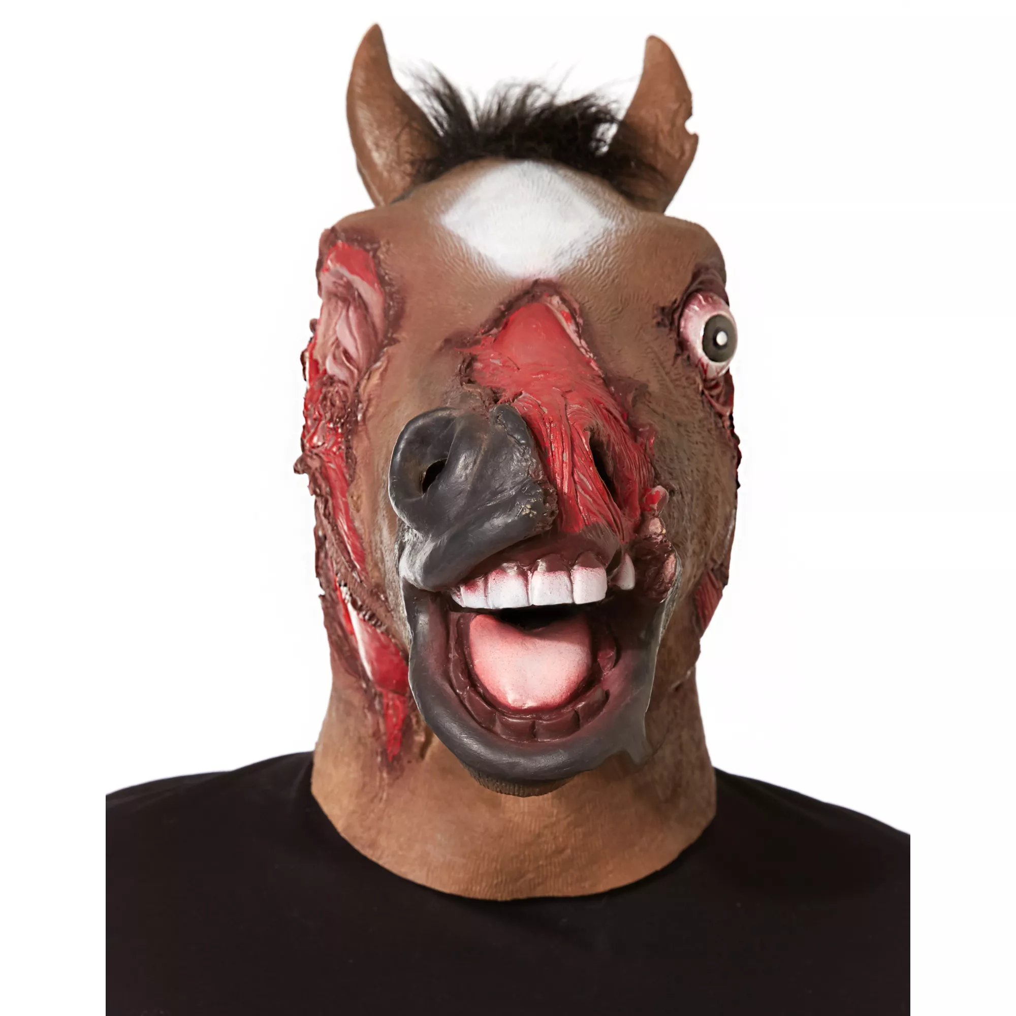 Zombie Horse Mask With Faux Fur at Spencer's