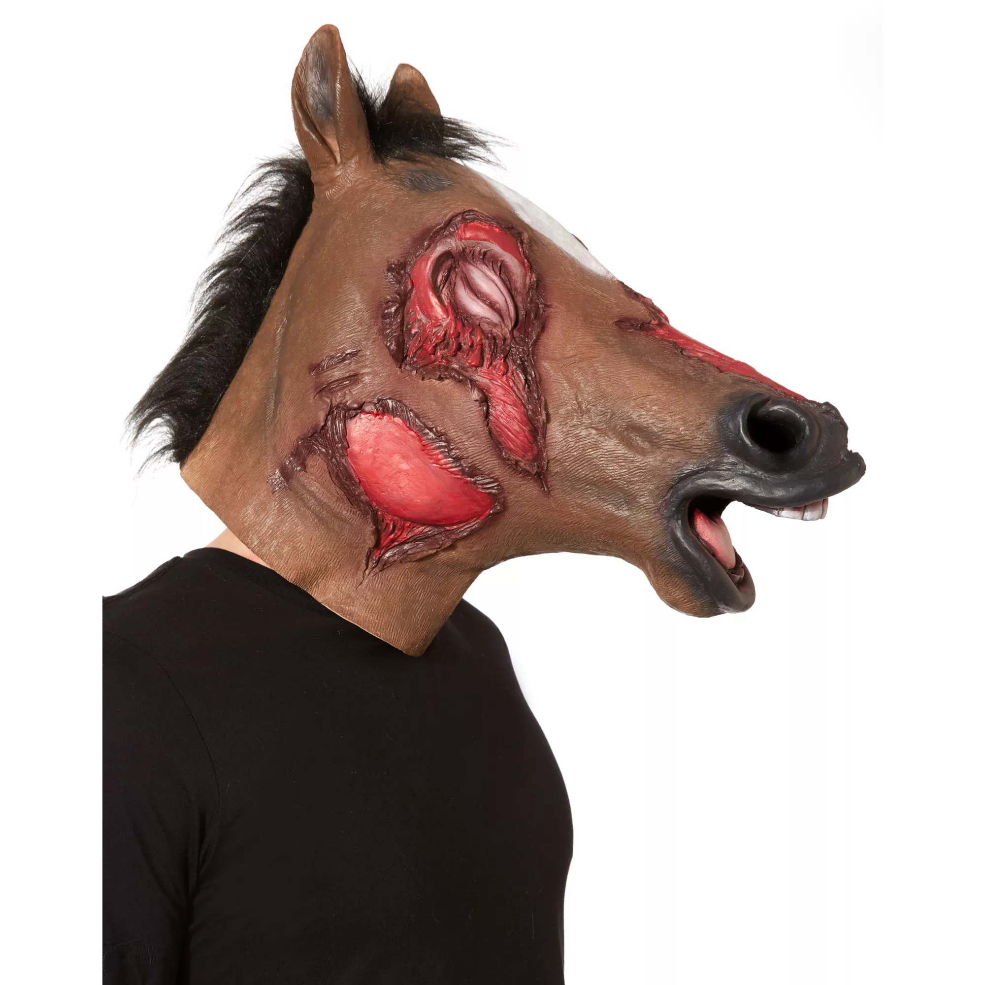 Zombie Horse Mask With Faux Fur at Spencer's