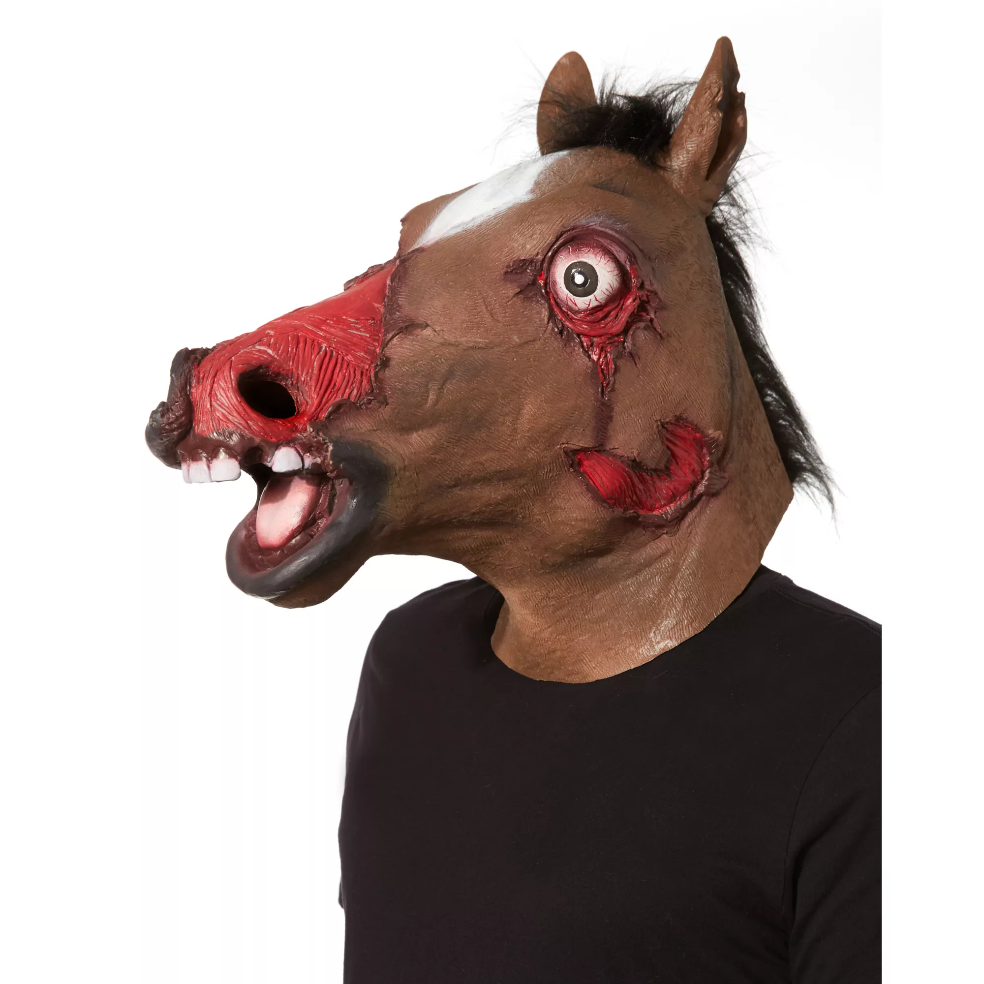 Zombie Horse Mask With Faux Fur at Spencer's