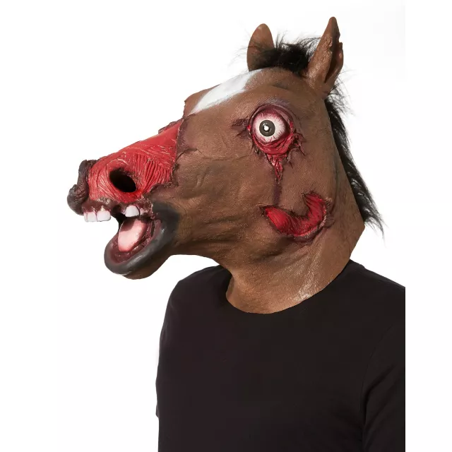 Zombie Horse Mask With Faux Fur at Spencer's