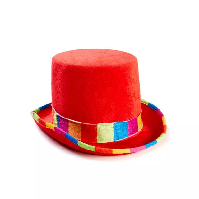Red Striped Clown Top Hat at Spirit Halloween