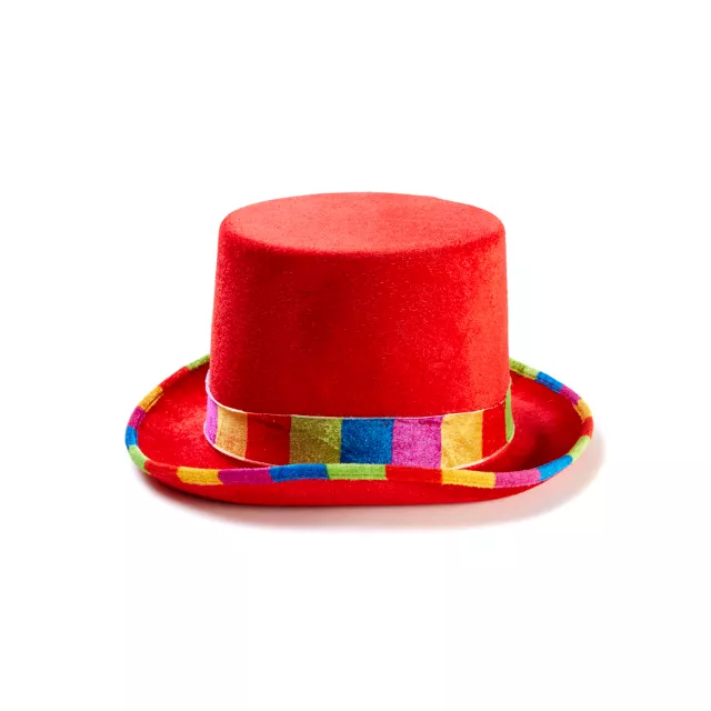 Red Striped Clown Top Hat at Spirit Halloween
